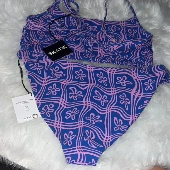 New Skatie Melly Bikini Hermosa Cherly Blue/Pink Size XL - Picture 4 of 4